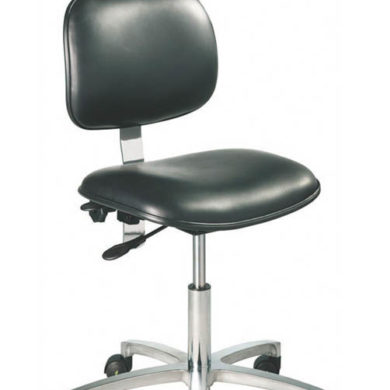 ESD Operator/Task Chair, low model with castors and black vinyl