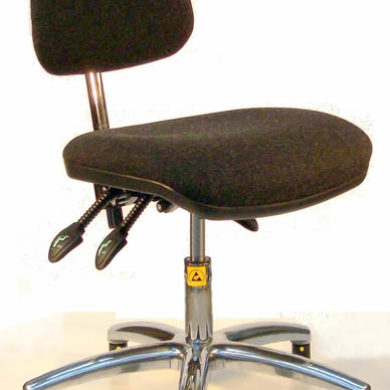 25013 - ESD Shell-back chair, low model with glides and charcoal fabric