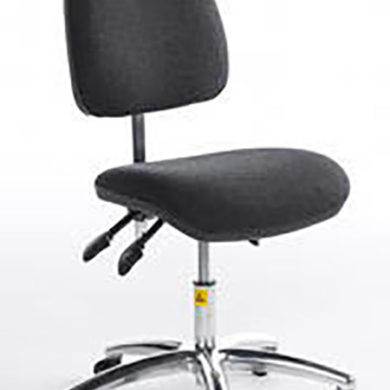 25014 - ESD Shell-back chair low model with castors and charcoal fabric