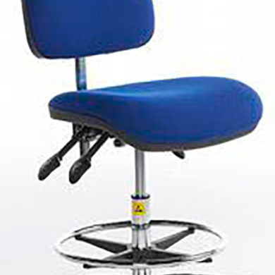 25083 - ESD Shell-back chair high model with glides and blue fabric