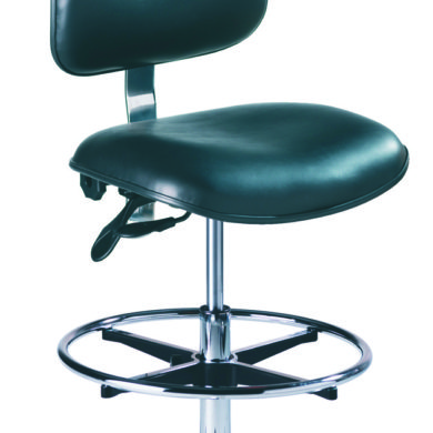 25012 - ESD Task Chair, high model with glides and black vinyl