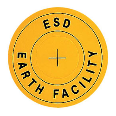 ESD earth facility label