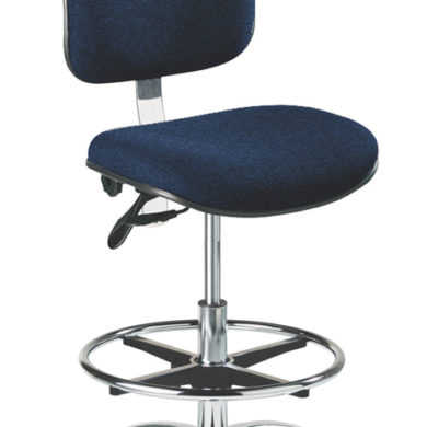 25086 - ESD Task Chair, high model with glides and blue fabric