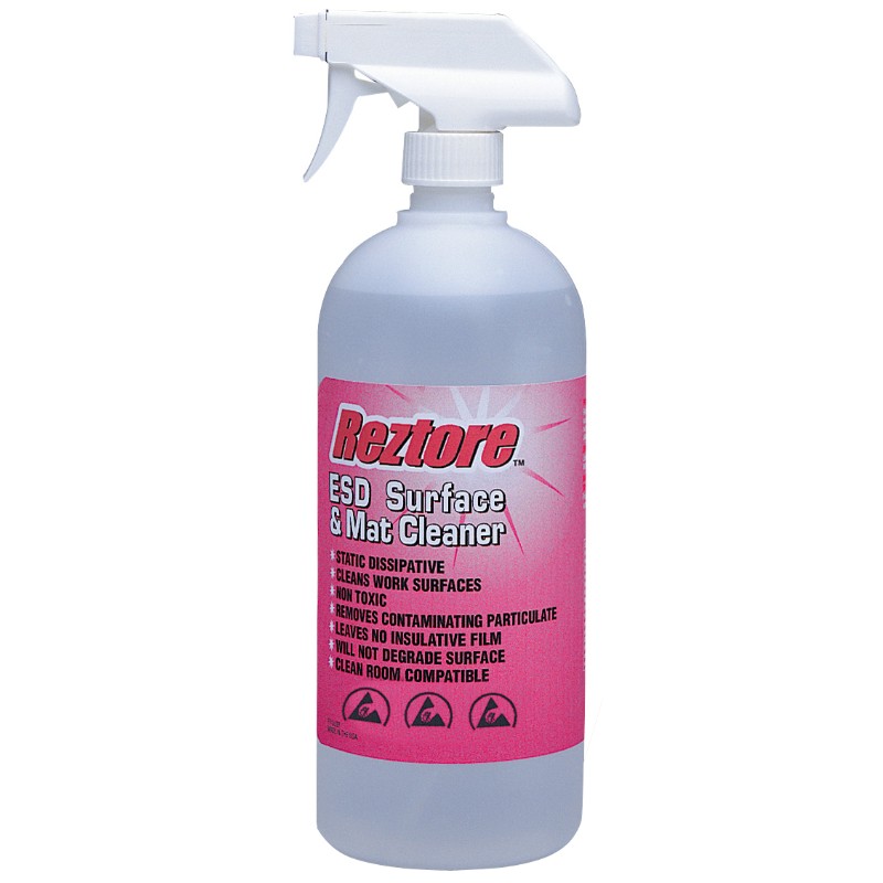 ESD work surface and mat cleaner spray. Static Safe Environments