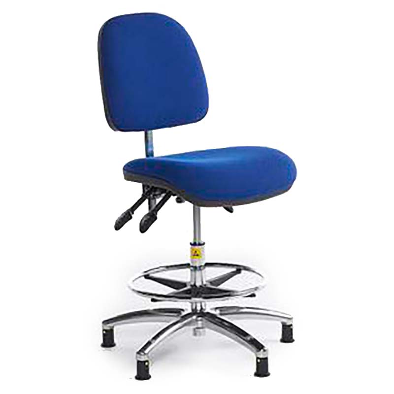 ESD Shellback Chair, high model 500mm 690mm with glides (fabric