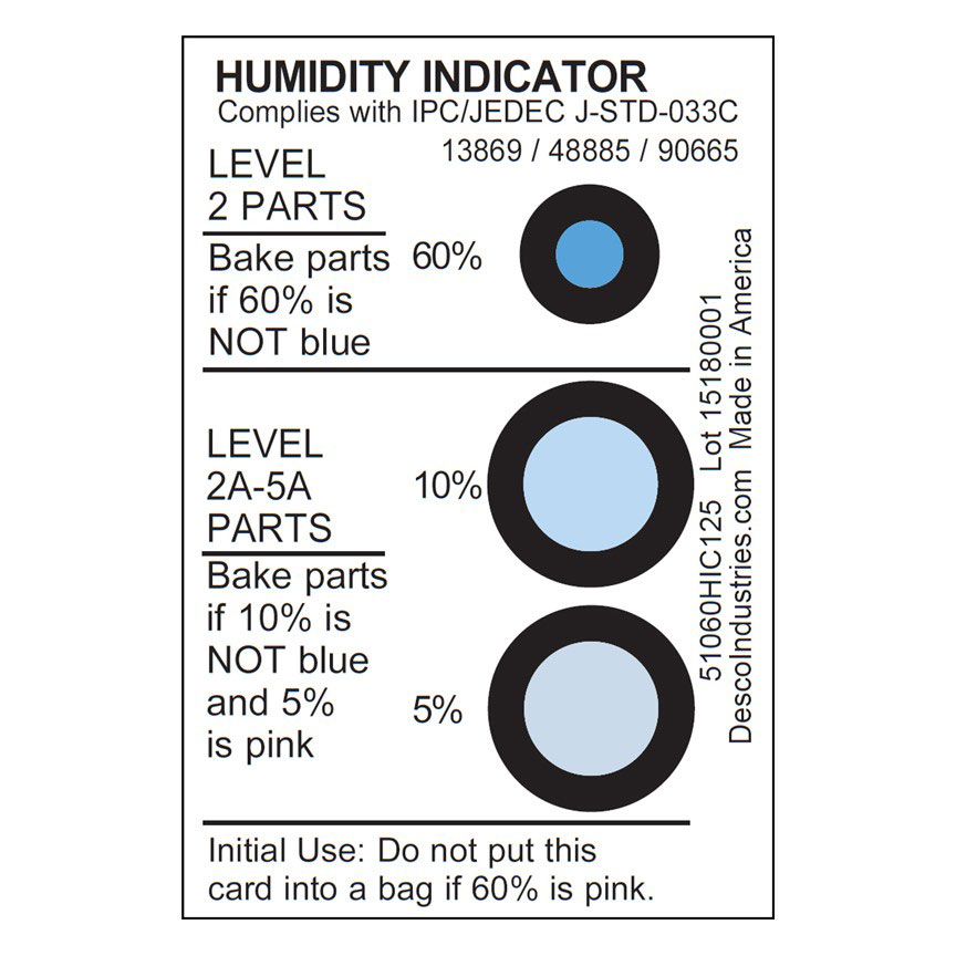 Humidity Indicator Card Humidity Gauge pack of 125