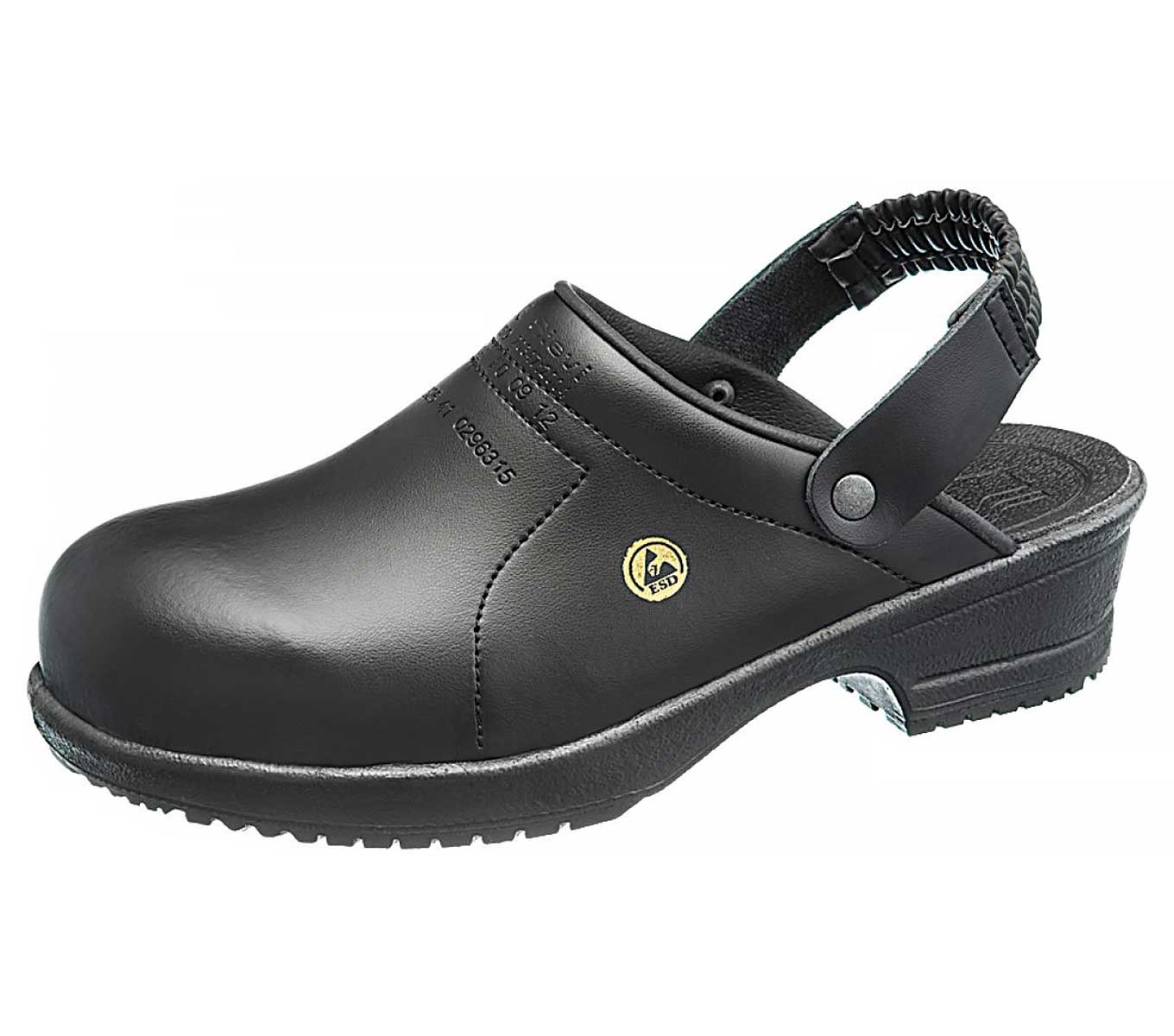 Sievi File Black PU Leather ESD Clogs Static Safe Sievi File Black PU Leather ESD Clogs Static Safe