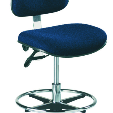 25080 - Gas lift high model ESD Operator chair with glides and blue fabric