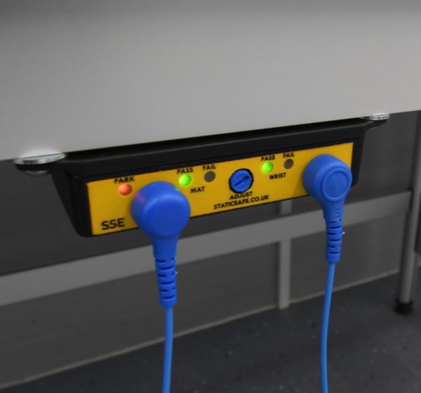 Continuous ESD Wrist Strap and Mat Monitor Static Safe Environments