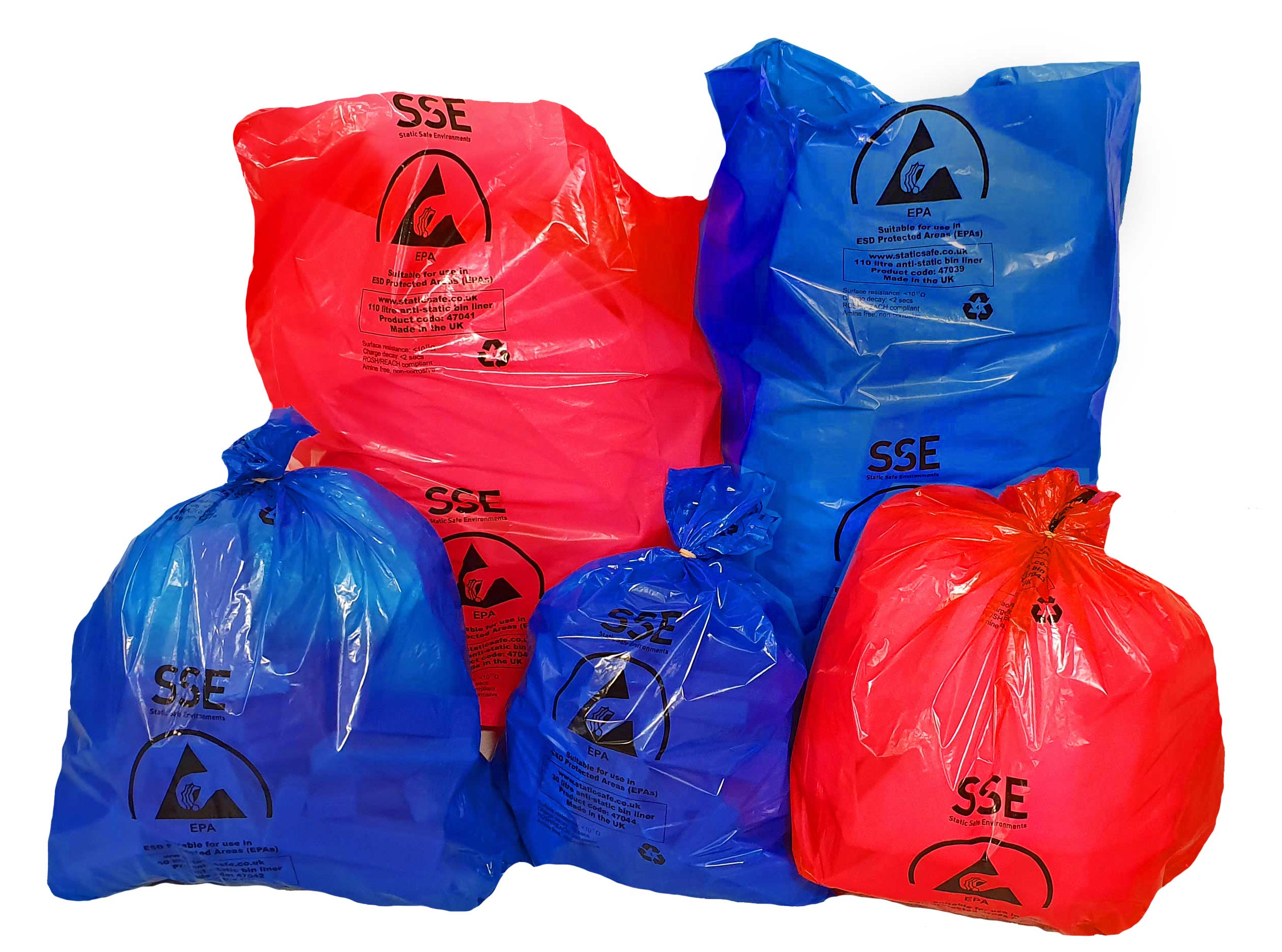 Antistatic ESD Bin Bags Static Safe Environments