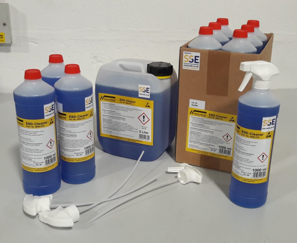 ESD work surface and mat cleaner spray. Static Safe Environments