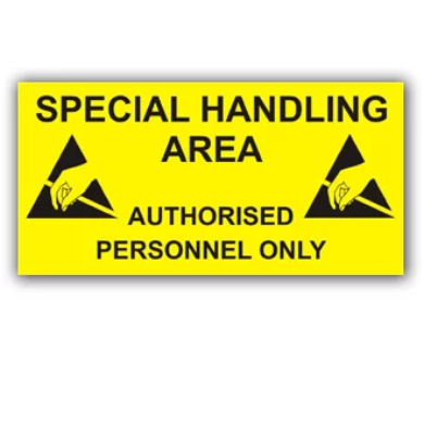 Special handling area sign