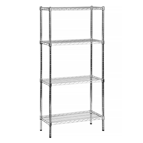 Chrome-Line Wire Shelving Initial Bay with 4 shelves