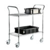 71034 - Two tier wire mesh ESD trolley with Wez containers
