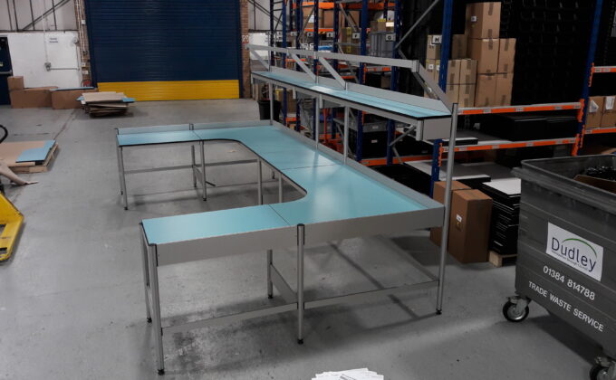Kitehawke ESD bench corner installation. Pre-assembly at SSE