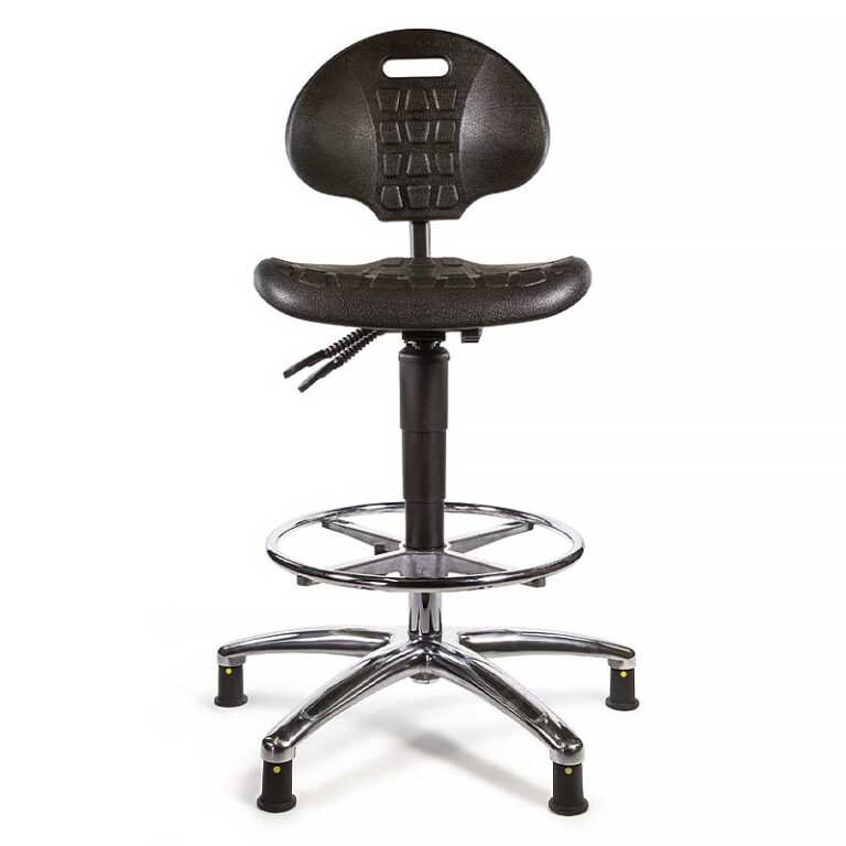ESD Cleanroom Chair with castors 510mm 630mm Static Safe Environments Ltd