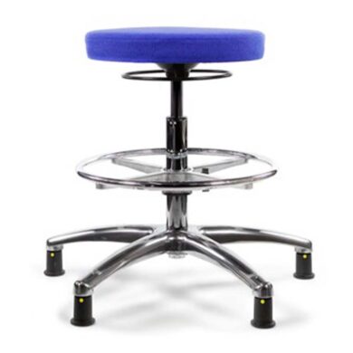 Tech Range High Model ESD Stool With Glides Fabric Upholstery 25132 And 25153