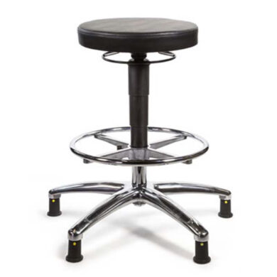 Tech Range High Model ESD Stool With Glides Vinyl Upholstery 25133