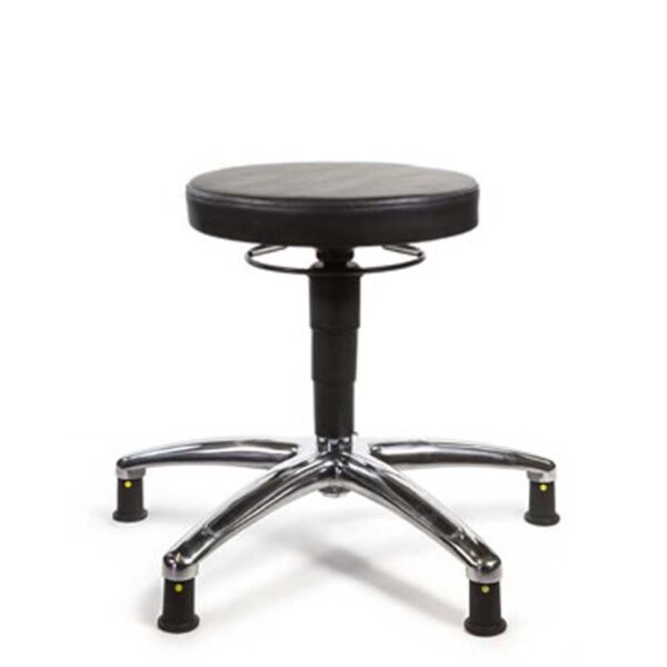 Tech Range Low Model ESD Stool With Glides Vinyl Upholstery 25129