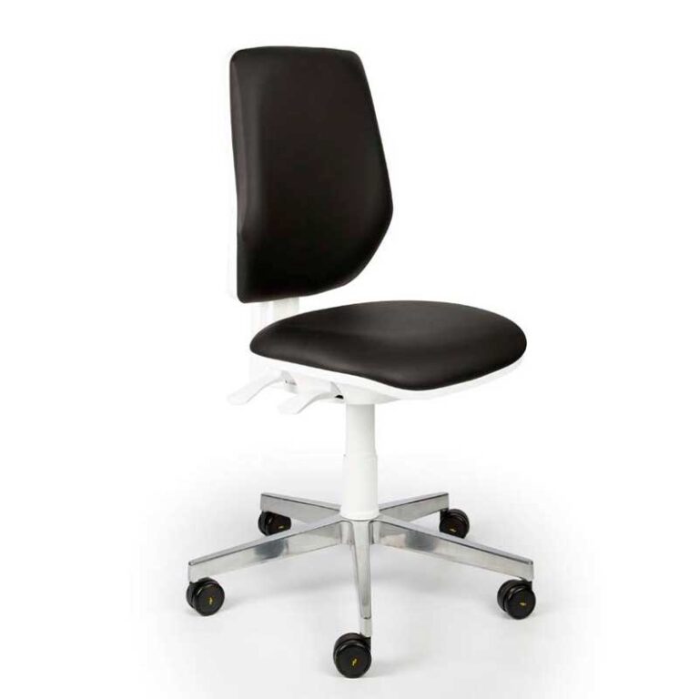Tech Plus Range low model ESD cleanroom chair with castors white seat