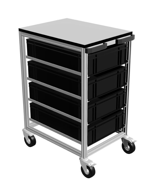 Container Trolley 920mm H Laminate Top
